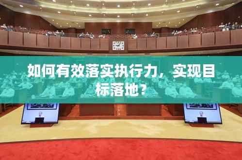 如何有效落实执行力,实现目标落地?